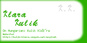 klara kulik business card